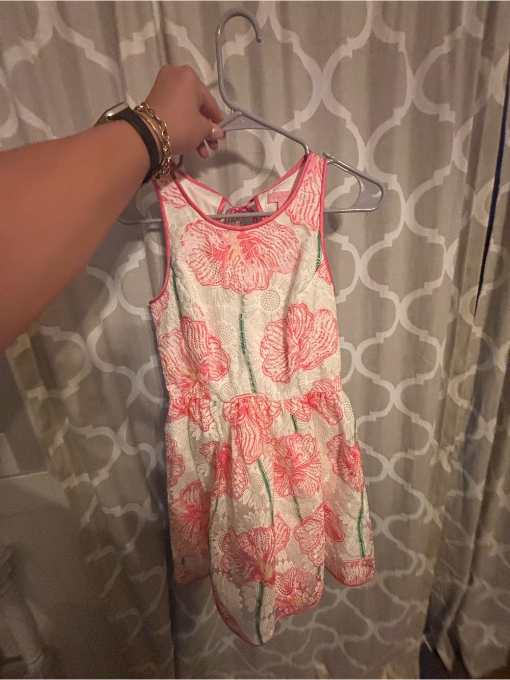 Lilly Pulitzer White Dress with Coral Floral Print